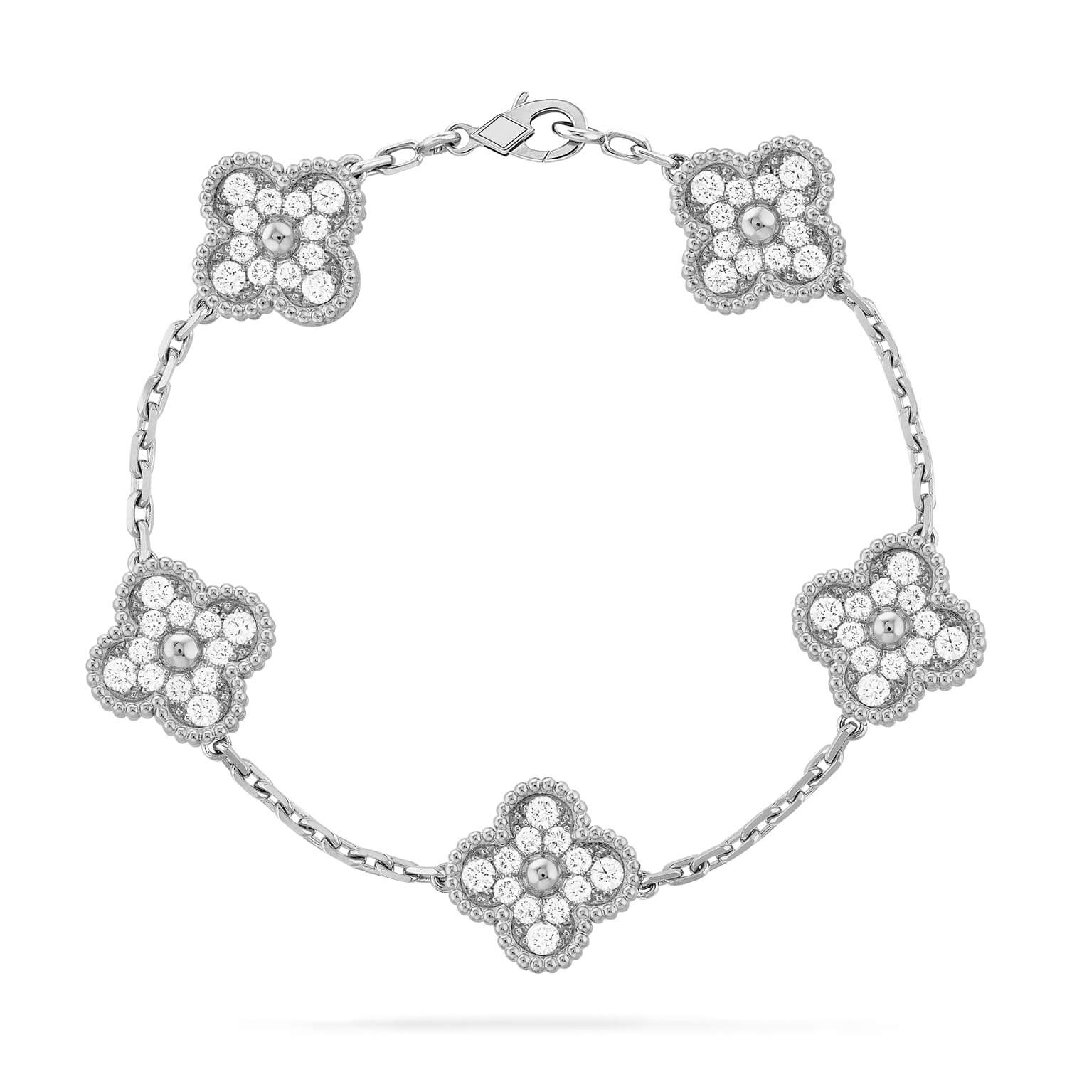 [Glow]New  CLOVER 5 MOTIF FULL DIAMOND BRACELET COLLECTION