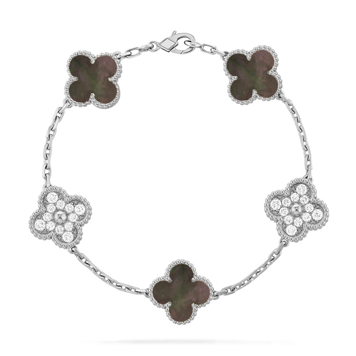 [Glow Jewelry] CLOVER 5 MOTIF GRAY MOP BRACELET COLLECTION