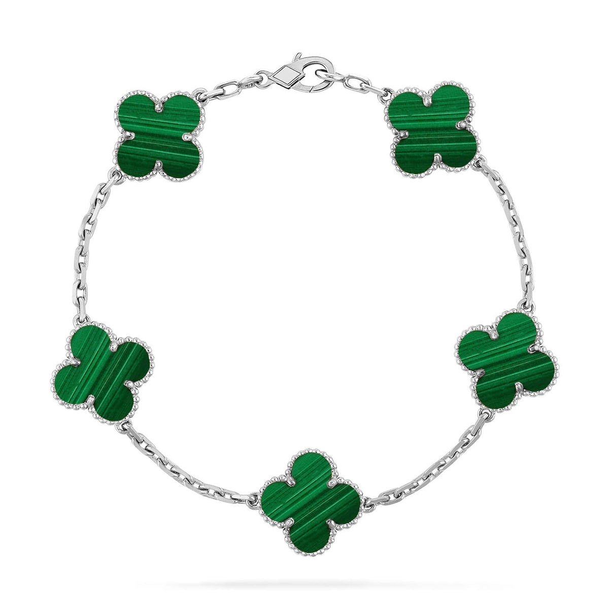 [Glow Jewelry] CLOVER 5 MOTIF MALACHITE BRACELET COLLECTION