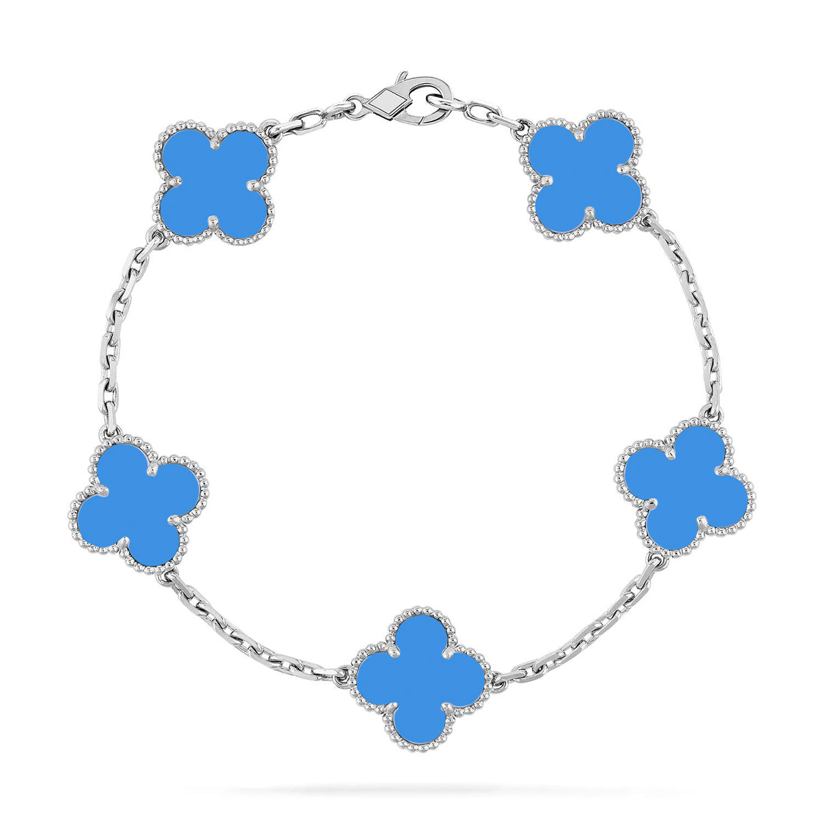 [Glow Jewelry] CLOVER 5 MOTIF BLUE AGATE BRACELET COLLECTION