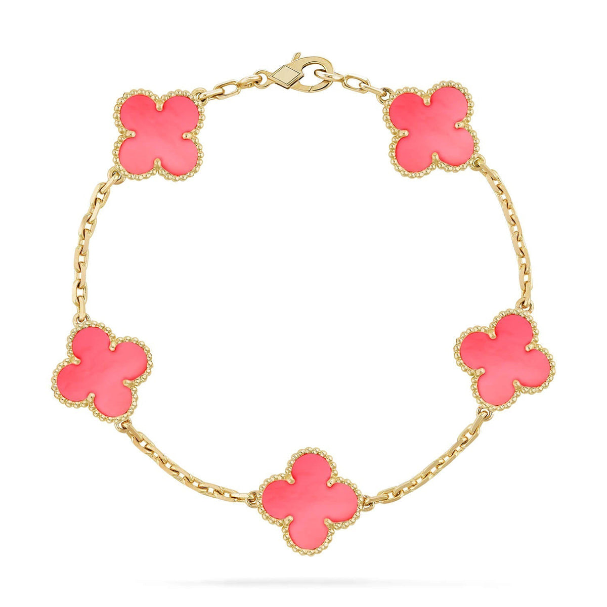 [Glow]New  CLOVER 5 MOTIFS  PINK MOP BRACELET COLLECTION