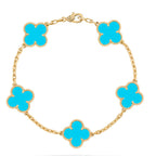 [Glow]New  CLOVER 5 MOTIF TURQUOISE BRACELET COLLECTION