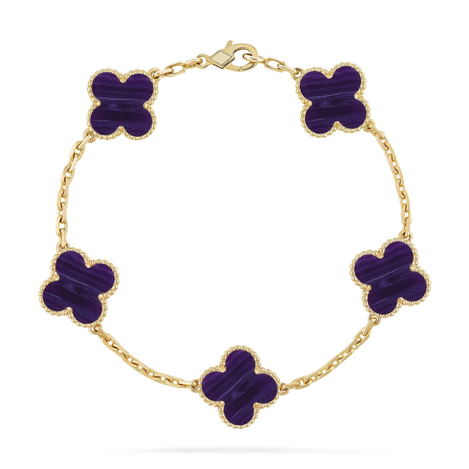 [Glow Jewelry]CLOVER 5 MOTIF PURPLE STRIPES BRACELET COLLECTION