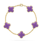 [Glow Jewelry]CLOVER 5 MOTIF LIGHT PURPLE BRACELET COLLECTION