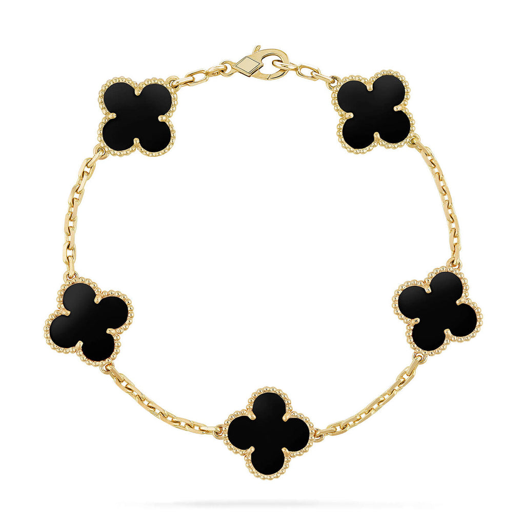 [Glow Jewelry] CLOVER 5 MOTIF ONYXS BRACELET COLLECTION