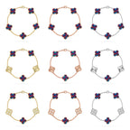 [Glow]New CLOVER 5 MOTIF COLOR GEMSTONES BRACELET COLLECTION