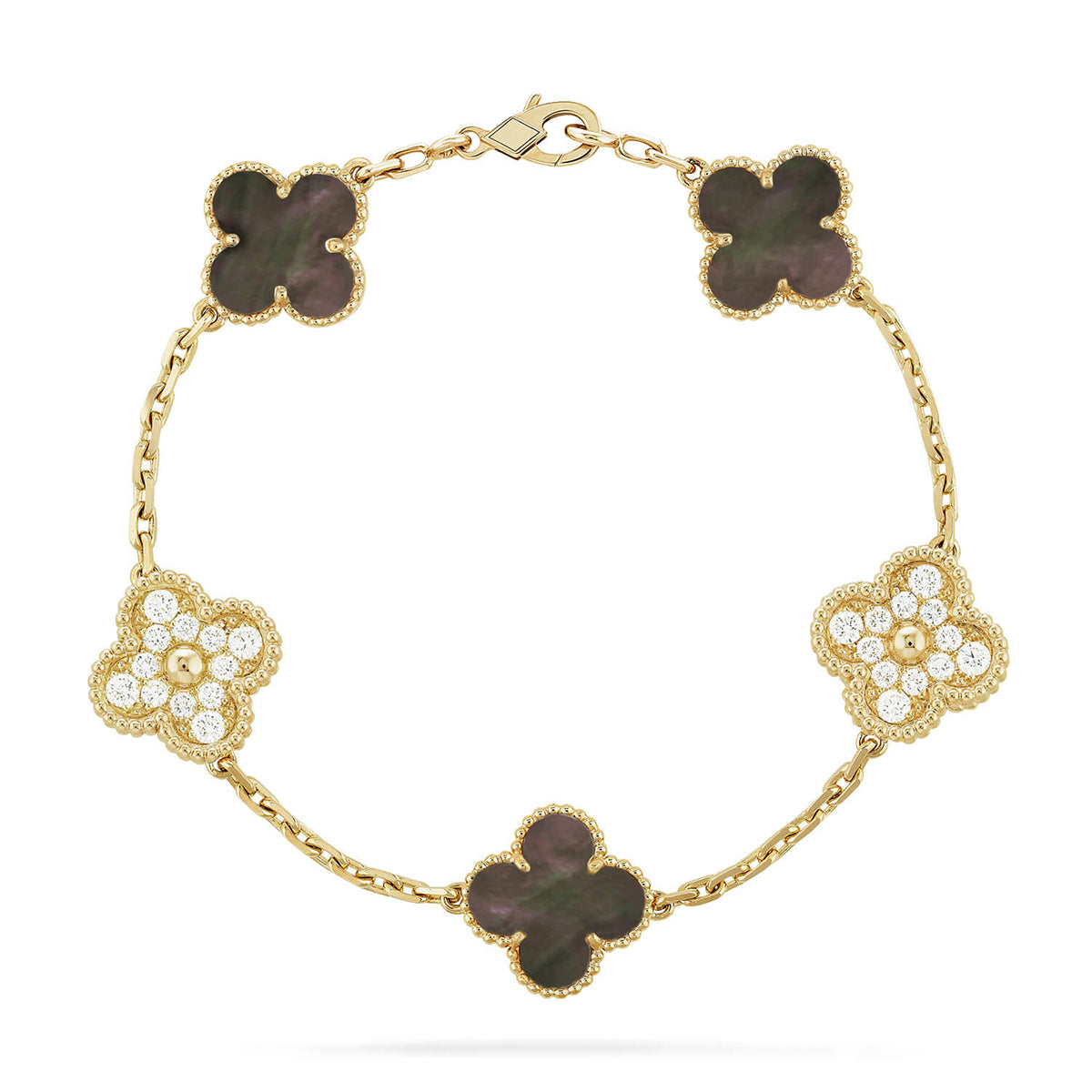 [Glow Jewelry] CLOVER 5 MOTIF GRAY MOP BRACELET COLLECTION