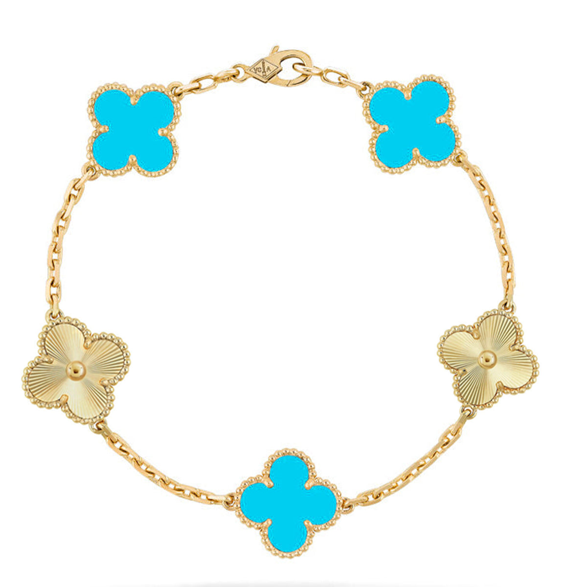 [Glow]New  CLOVER 5 MOTIF TURQUOISE BRACELET COLLECTION