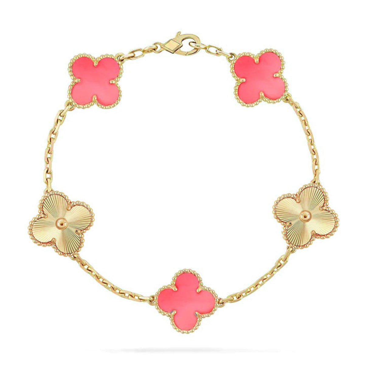 [Glow Jewelry] CLOVER 5 MOTIFS  PINK MOP BRACELET COLLECTION