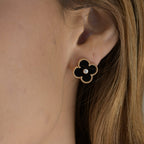 ¡®Glow¡¯CLOVER MEDIUM 1 MOTIFS ONYX DIAMOND EARRINGS