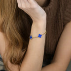 [Glow Jewelry] CLOVER 5 MOTIF BLUE AGATE BRACELET COLLECTION