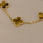 [Glow]New  CLOVER 5 MOTIFS TIGER EYE BRACELET COLLECTION