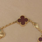 [Glow Jewelry] CLOVER 5 MOTIF RED CORNELIAN BRACELET COLLECTION