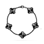 GlowCLOVER 5 MOTIF BLACK BRACELET