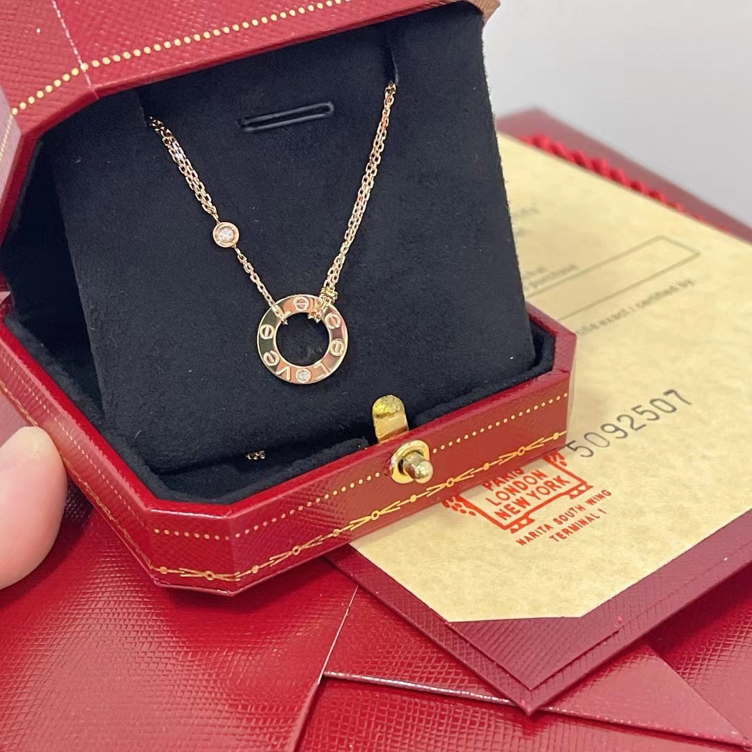 GlowLOVE NECKLACE 16MM 2 DIAMONDS