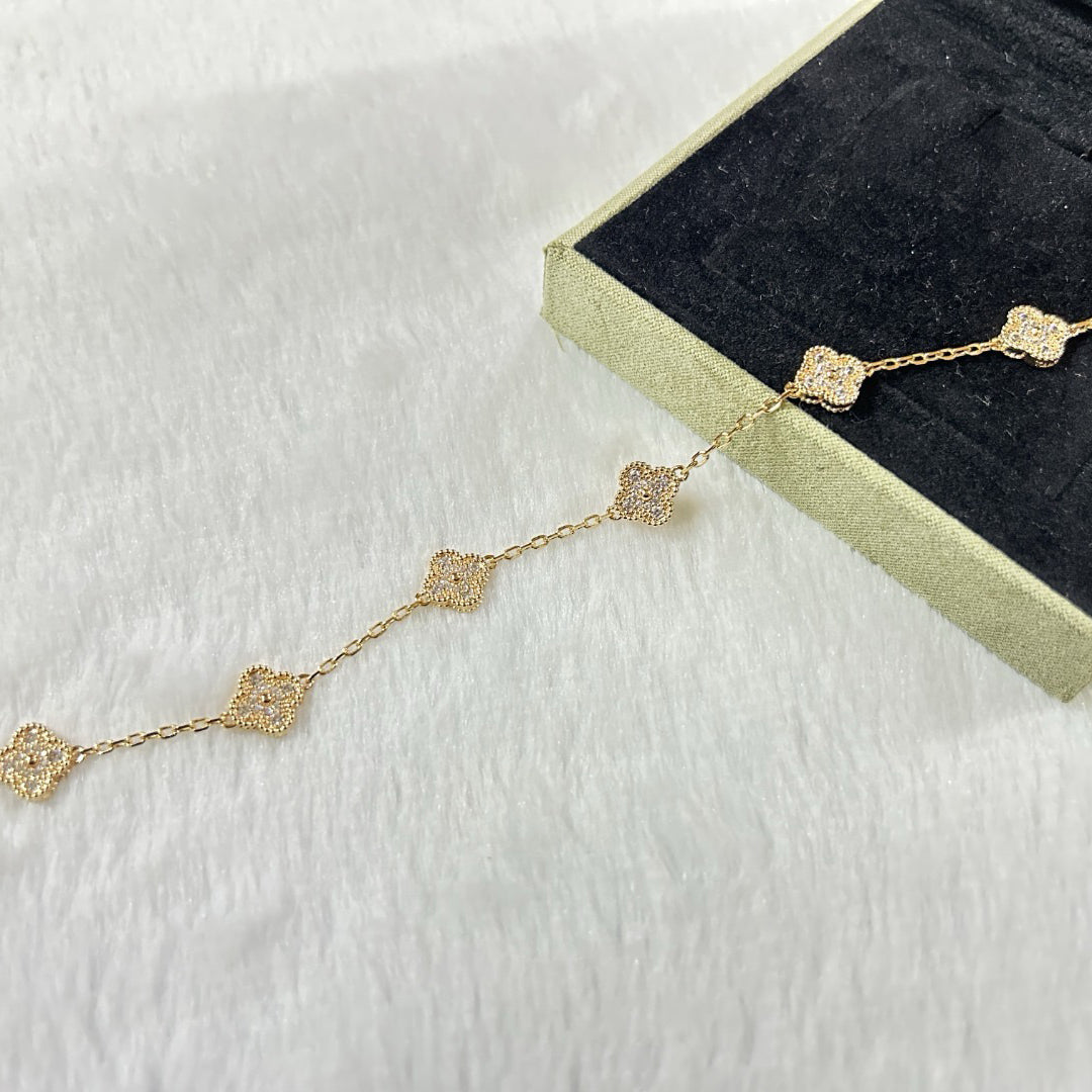 [Glow]New CLOVER 6 MOTIF DIAMOND BRACELET