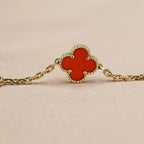 [Glow Jewelry] CLOVER 5 MOTIF RED CORNELIAN BRACELET COLLECTION
