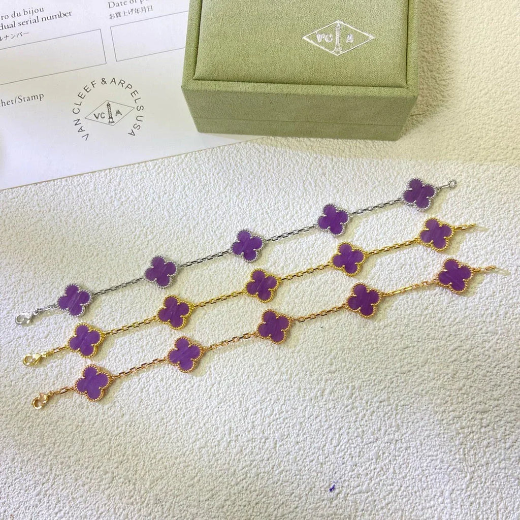 [Glow]New  CLOVER 5 MOTIF VIOLET BRACELET COLLECTION
