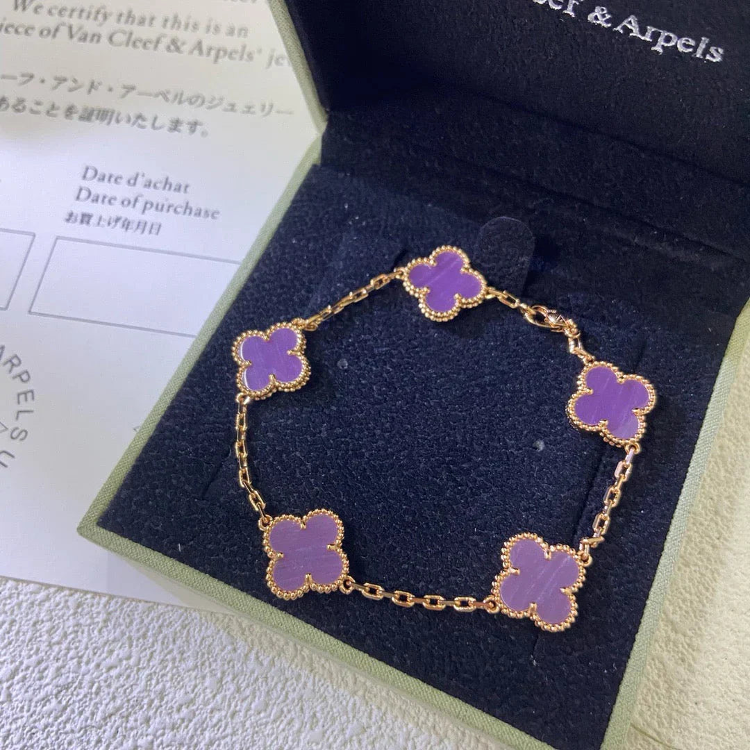 [Glow]New  CLOVER 5 MOTIF VIOLET BRACELET COLLECTION