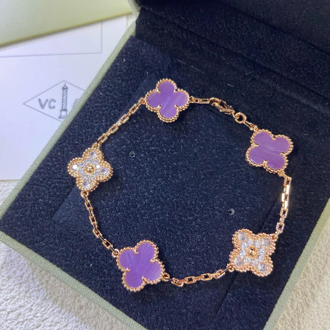 [Glow]New  CLOVER 5 MOTIF VIOLET BRACELET COLLECTION