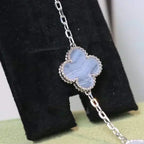 [Glow]New  CLOVER 5 MOTIF PURPLE CHALCEDONY BRACELET COLLECTION