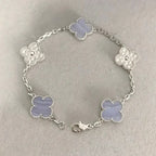 [Glow]New  CLOVER 5 MOTIF PURPLE CHALCEDONY BRACELET COLLECTION