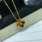 ¡®Glow¡¯CLOVER 15MM DIAMOND AND YELLOW TIGER'S EYE AGATE necklace