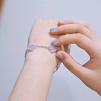[Glow Jewelry] CLOVER 5 MOTIF PURPLE CHALCEDONY BRACELET COLLECTION