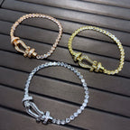 GlowFORCE  LARGE HORSESHOE FULL DIAMOND TENNIS BRACELET