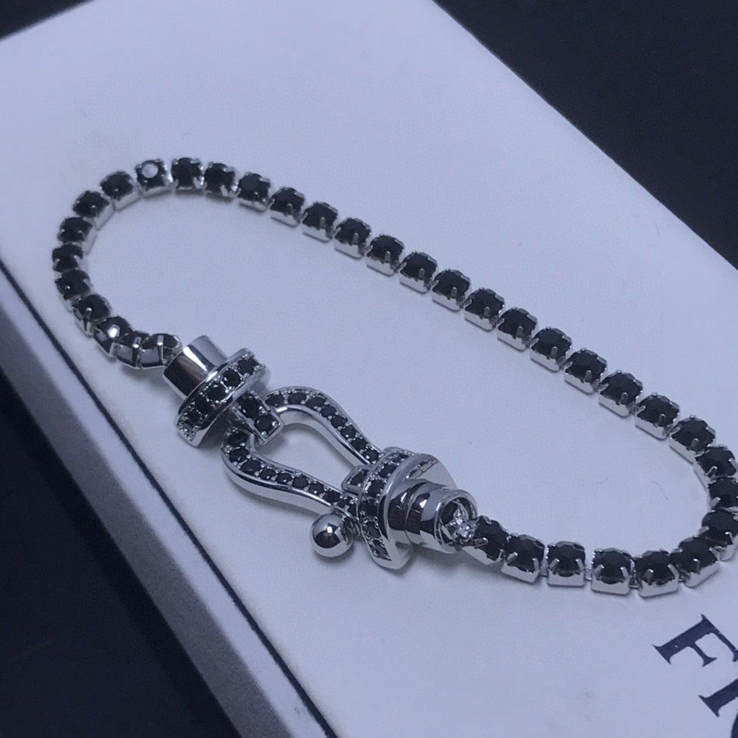 GlowFORCE  LARGE HORSESHOE FULL DIAMOND TENNIS BRACELET