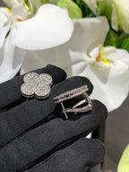 [Glow]CLOVER 20MM MOTIFS DIAMOND STUD EARRINGS SILVER