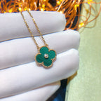GlowCLOVER 15MM DIAMOND TURQUOISE NECKLACE