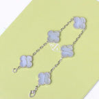 [Glow]New  CLOVER 5 MOTIF PURPLE CHALCEDONY BRACELET COLLECTION