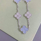 [Glow Jewelry] CLOVER 5 MOTIF PURPLE CHALCEDONY BRACELET COLLECTION