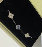 [Glow Jewelry] CLOVER 5 MOTIF PURPLE CHALCEDONY BRACELET COLLECTION