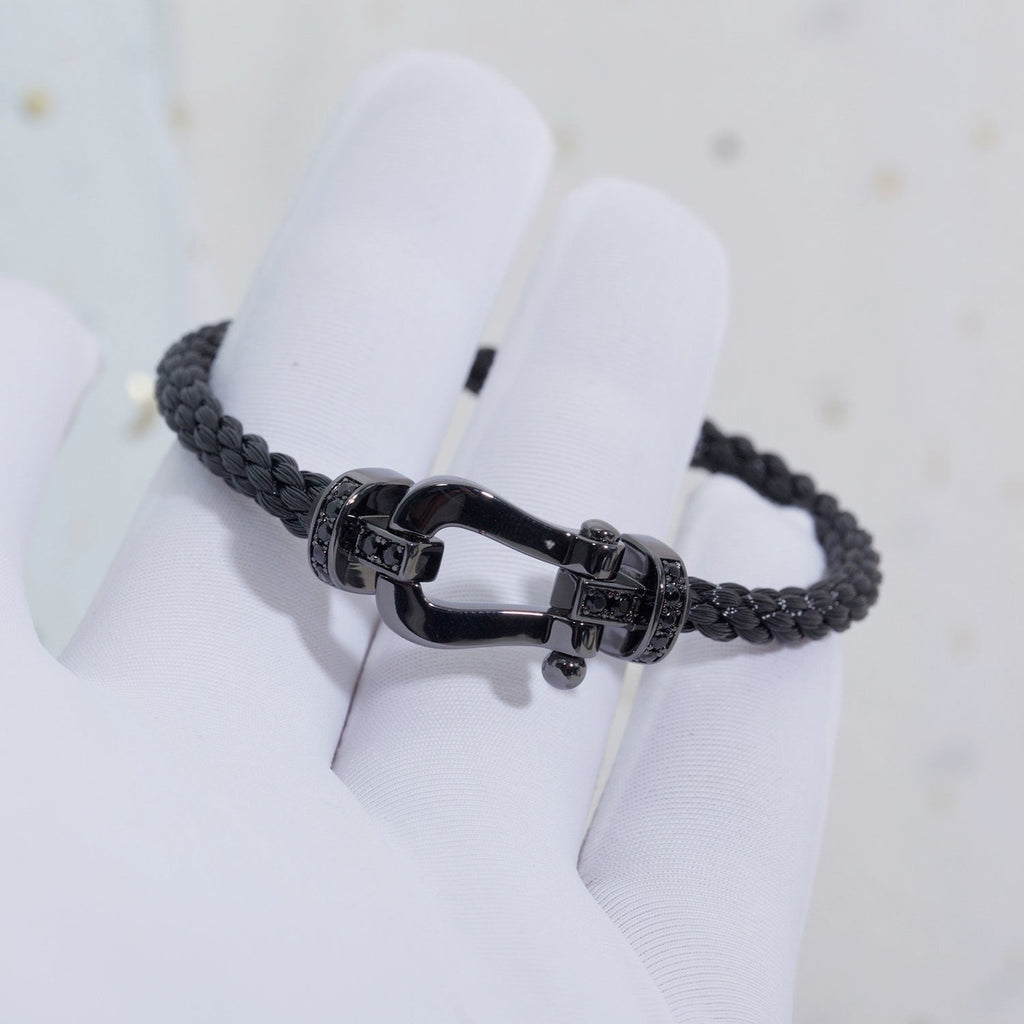 GlowFORCE LARGE SERIES HORSESHOE BLACK SAMURAI BRACELET