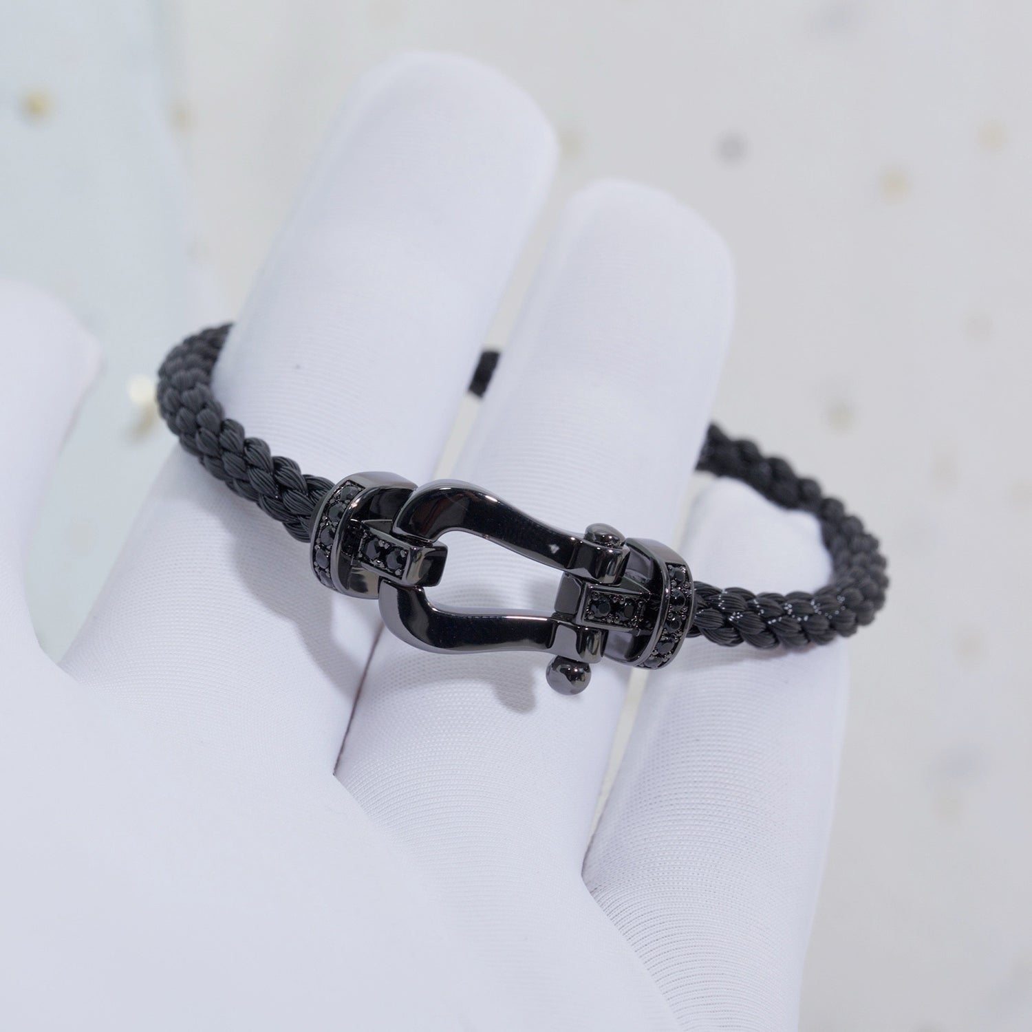 GlowFORCE LARGE SERIES HORSESHOE BLACK SAMURAI BRACELET