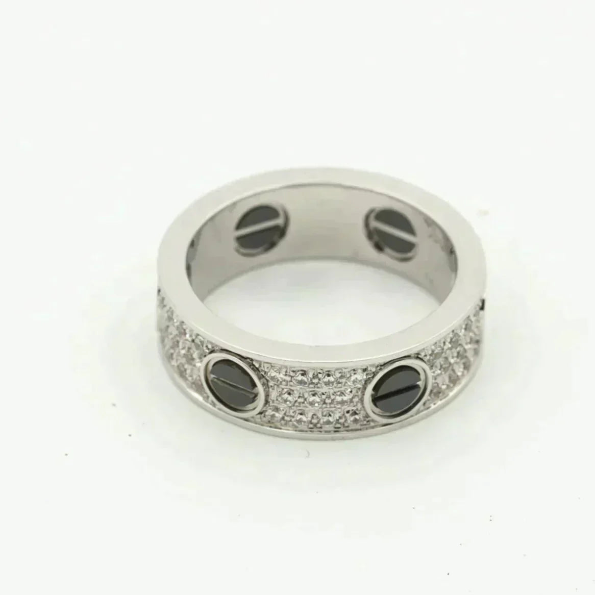 GlowLOVE RING 5.5MM DIAMONDS PAVED CERAMIC