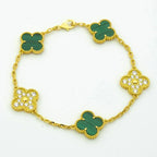 [Glow]New  CLOVER 5 MOTIF MALACHITE BRACELET COLLECTION