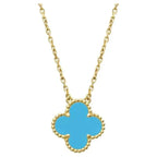 ¡®Glow¡¯CLOVER 15MM VINTAGE TURQUOISE NECKLACE