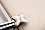 GlowJEUX DE WHITE MOP PINK GOLD DIAMOND EARRINGS