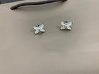 GlowJEUX DE WHITE MOP SILVER DIAMOND EARRINGS