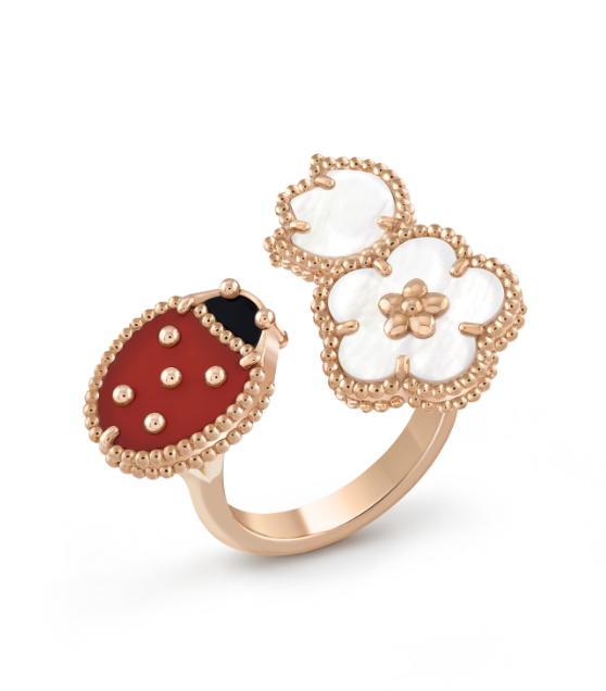 GlowLUCKY 3 MOTIF ROSE GOLD RING