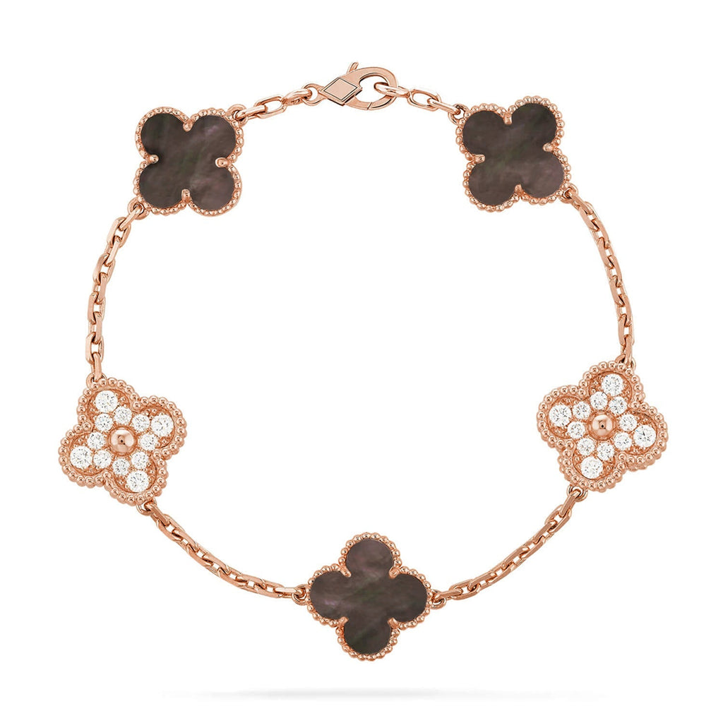 [Glow]New  CLOVER 5 MOTIF GRAY MOP BRACELET COLLECTION