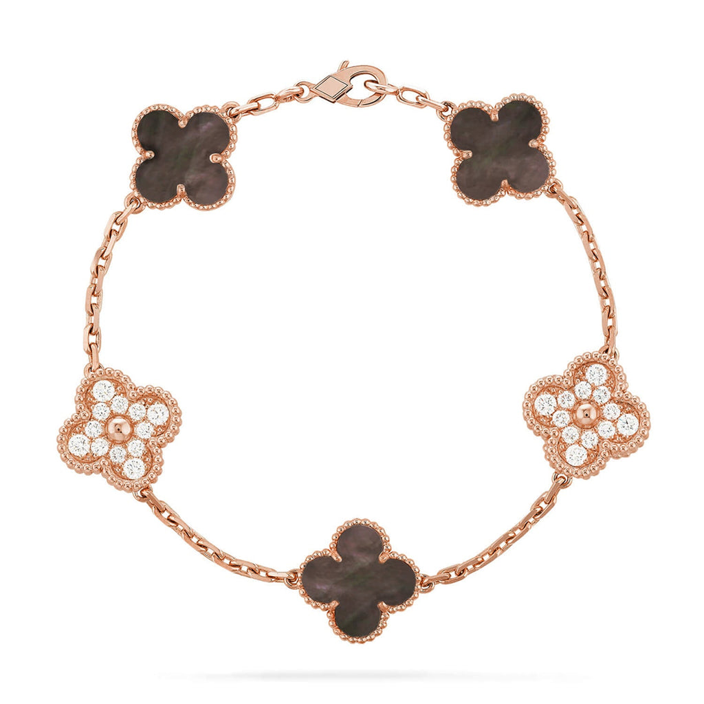 [Glow Jewelry] CLOVER 5 MOTIF GRAY MOP BRACELET COLLECTION
