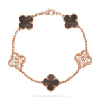 [Glow Jewelry] CLOVER 5 MOTIF GRAY MOP BRACELET COLLECTION