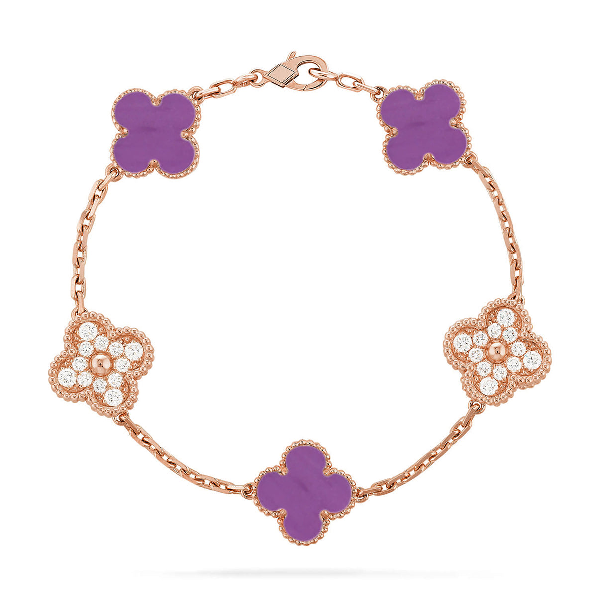 [Glow Jewelry] CLOVER 5 MOTIF VIOLET BRACELET COLLECTION