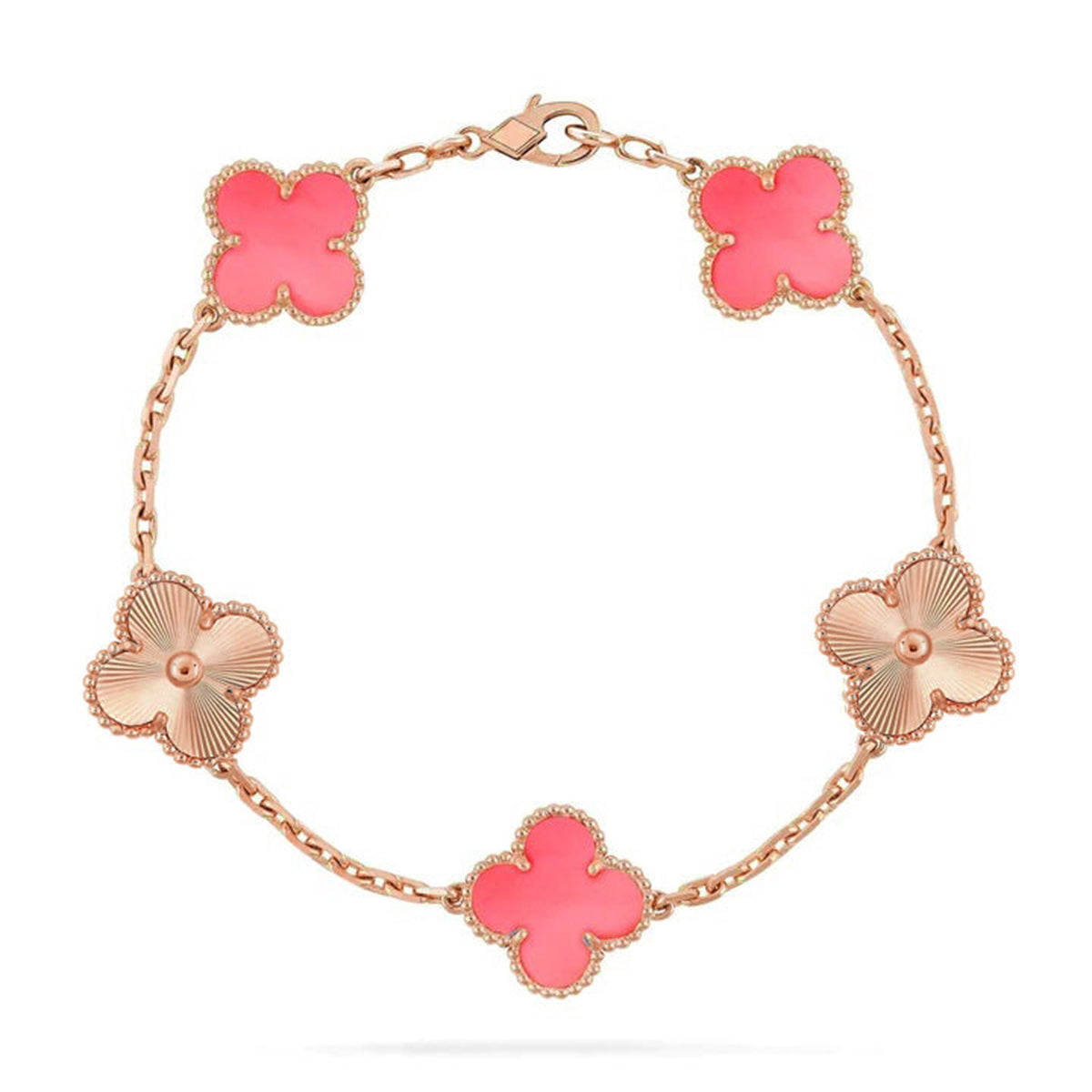 [Glow Jewelry] CLOVER 5 MOTIFS  PINK MOP BRACELET COLLECTION