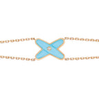 GlowJEUX BRACELET TURQUOISE PINK GOLD 1 DIAMOND