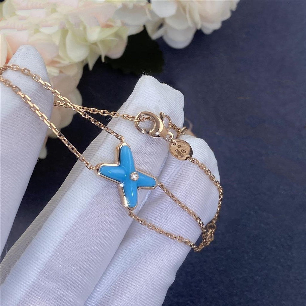 GlowJEUX BRACELET TURQUOISE PINK GOLD 1 DIAMOND